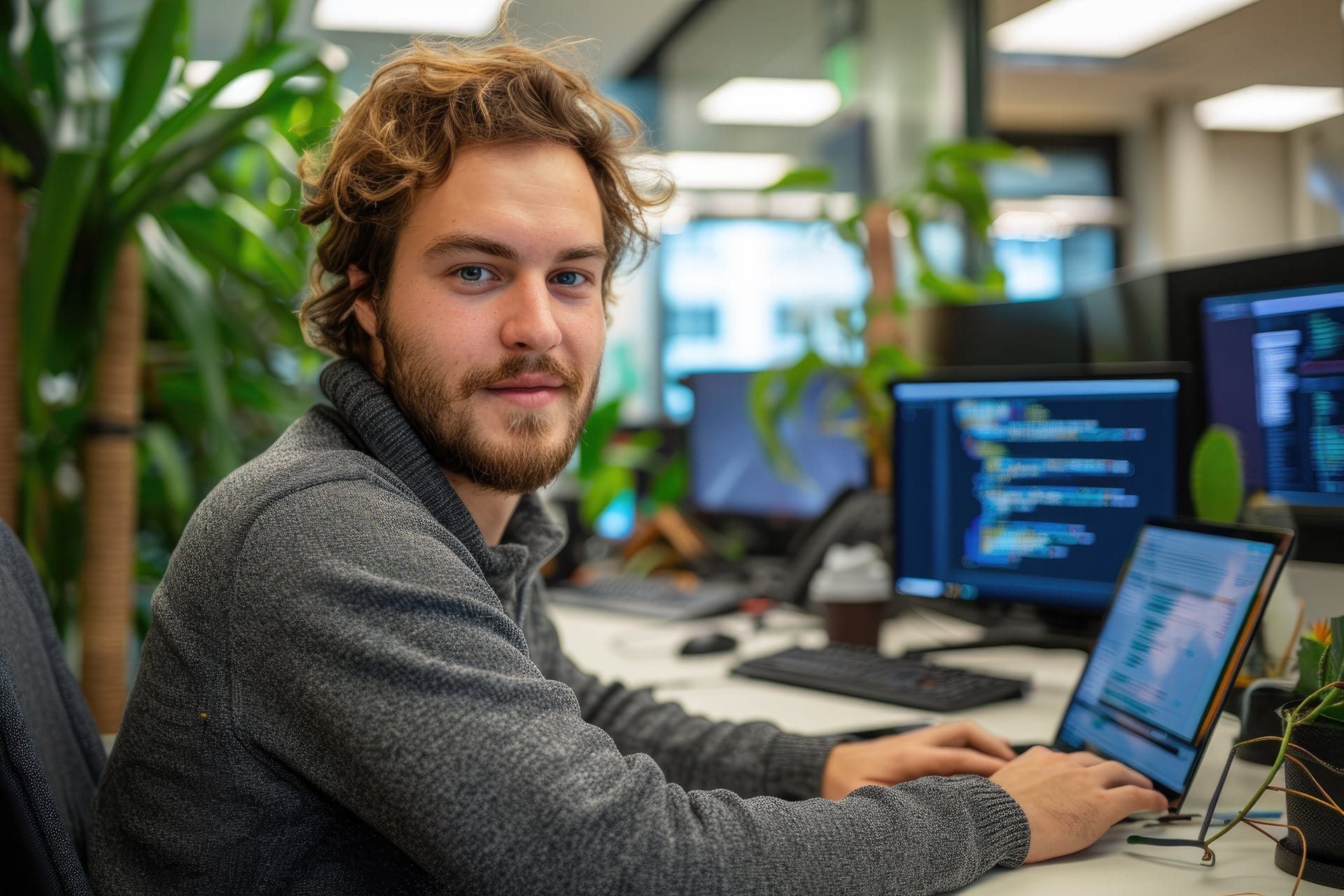 Développeur travaillant sur son ordinateur portable